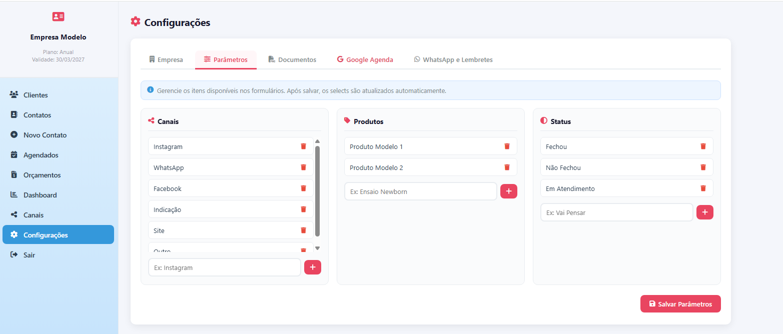 Configuração Personalizada